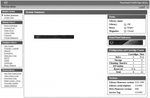 Dell EMC TL1000 Tape Library Web User Interface